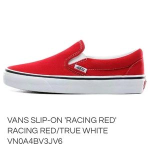 Vans Racing Red Slip Ons